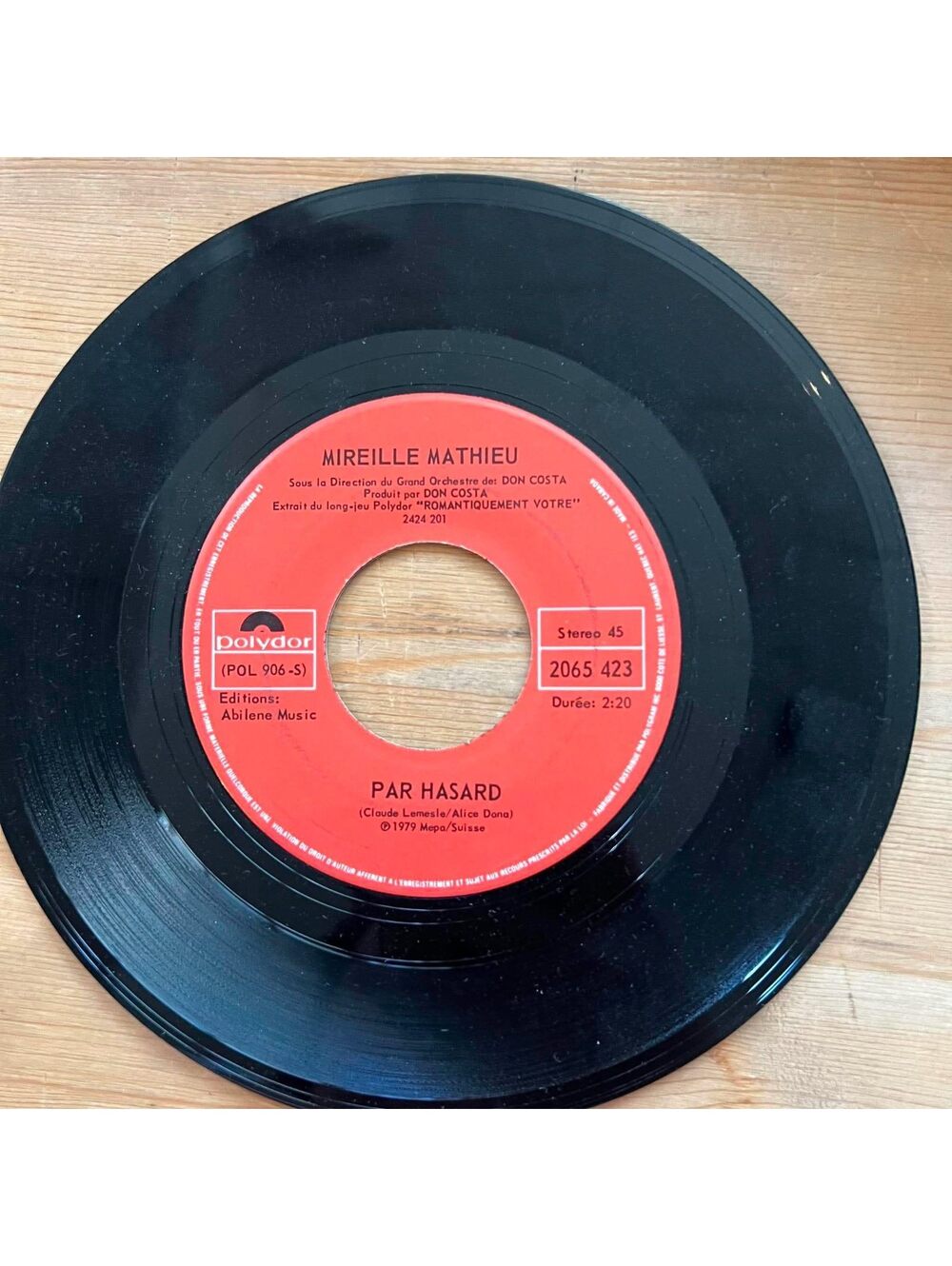 Mireille Mathieu - Par Hasard/Le Village Oublie 45rpm VG+ R08
